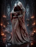 Gothic Couple Sculpture, Grim Reaper Dark Empress Decor, Skeleton Lovers Gift