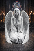 Guardian of Peace Angel Statue, Gothic Meditation Sculpture, Fantasy Spiritual Decor
