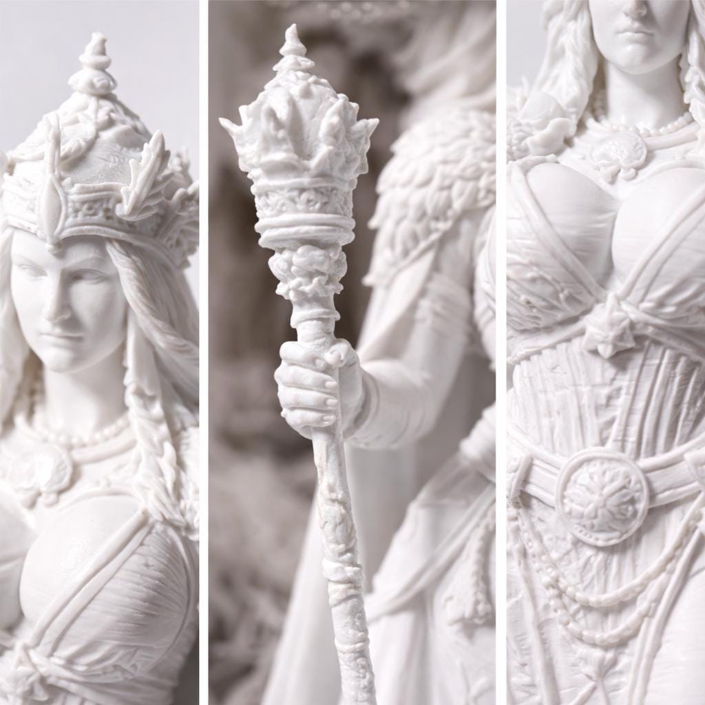 Norse Goddess Frigg Statue, White Divine Feminine Altar Decor, Nordic Mythology Home Statue