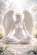 Silent Guardian Angel Statue, Gothic Meditation Sculpture, Fantasy Spiritual Decor