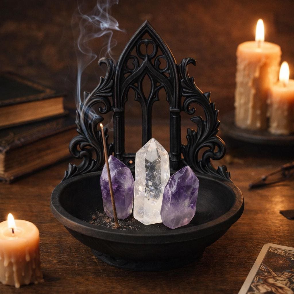 Gothic Altar Bowl, Crystal Holder, Witchy Home Decor, Key Organizer