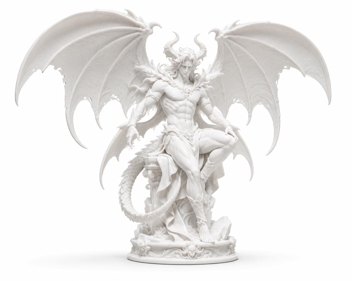 Gothic Demon Statue, Dark Fantasy Sculpture, Lucifer Figurine