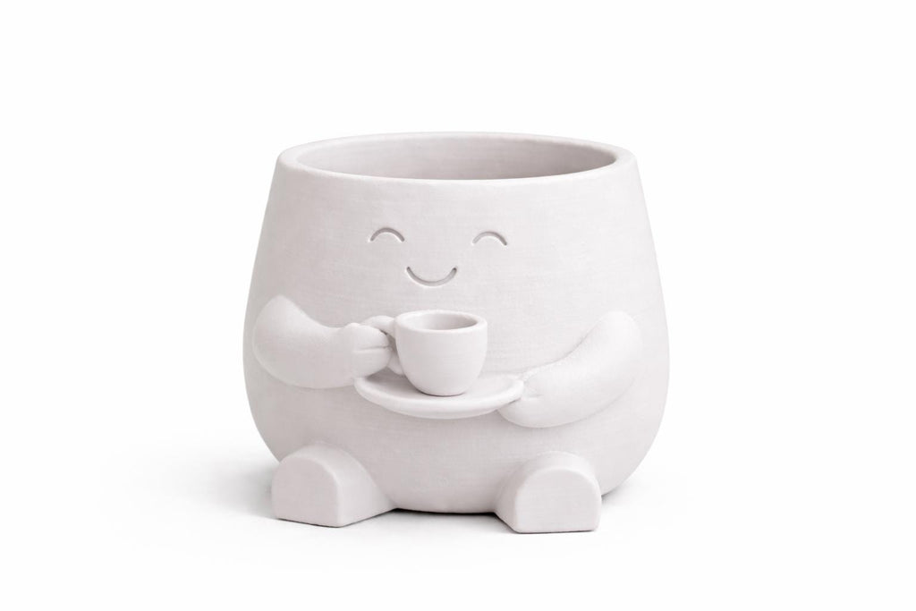 Cat Hug & Coffee Planter Pot, Succulent Planters, Cozy Home Garden Decor