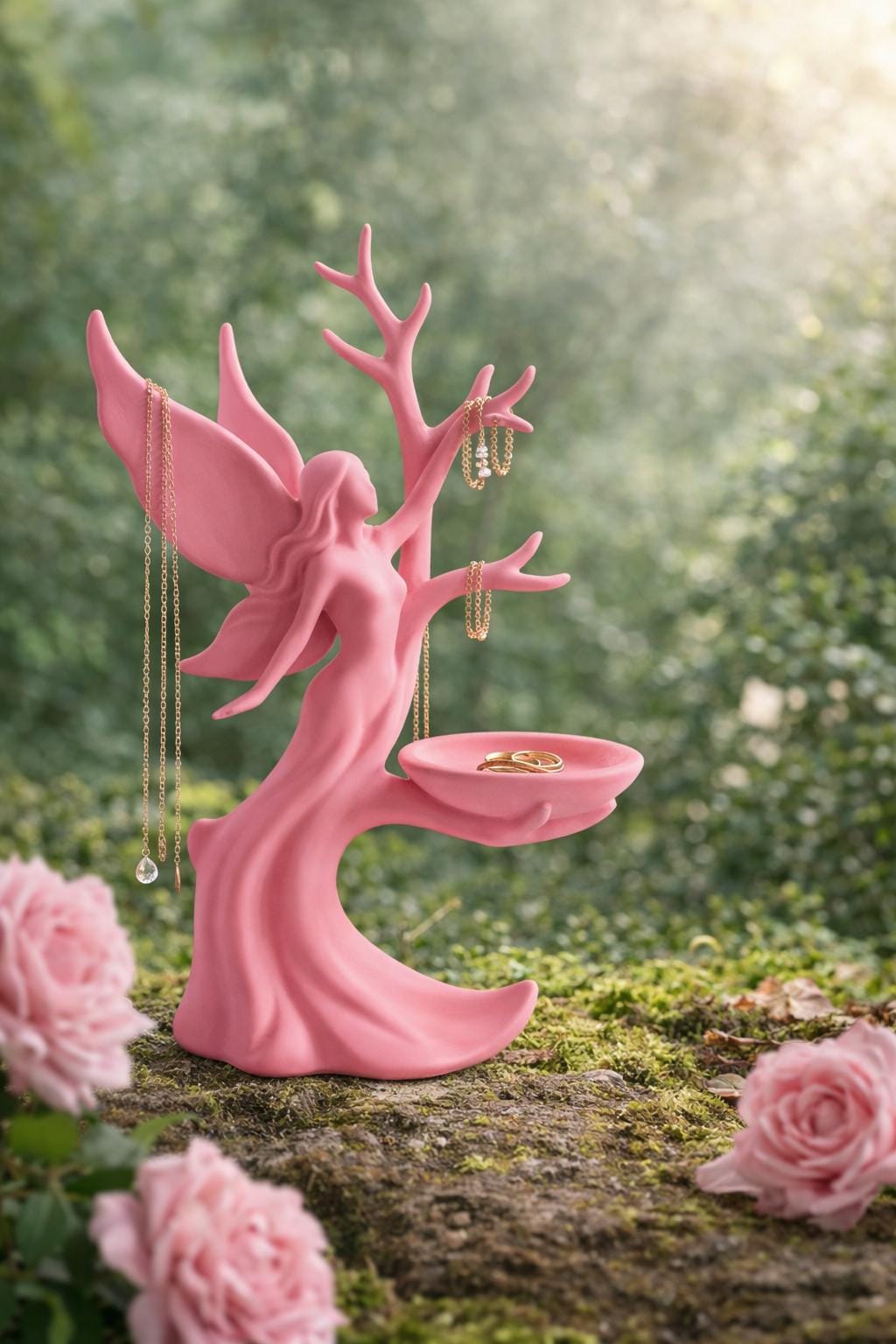 Fairy Tree Jewelry Organizer, Necklace Holder Stand, Ring Tray, Vanity Decor