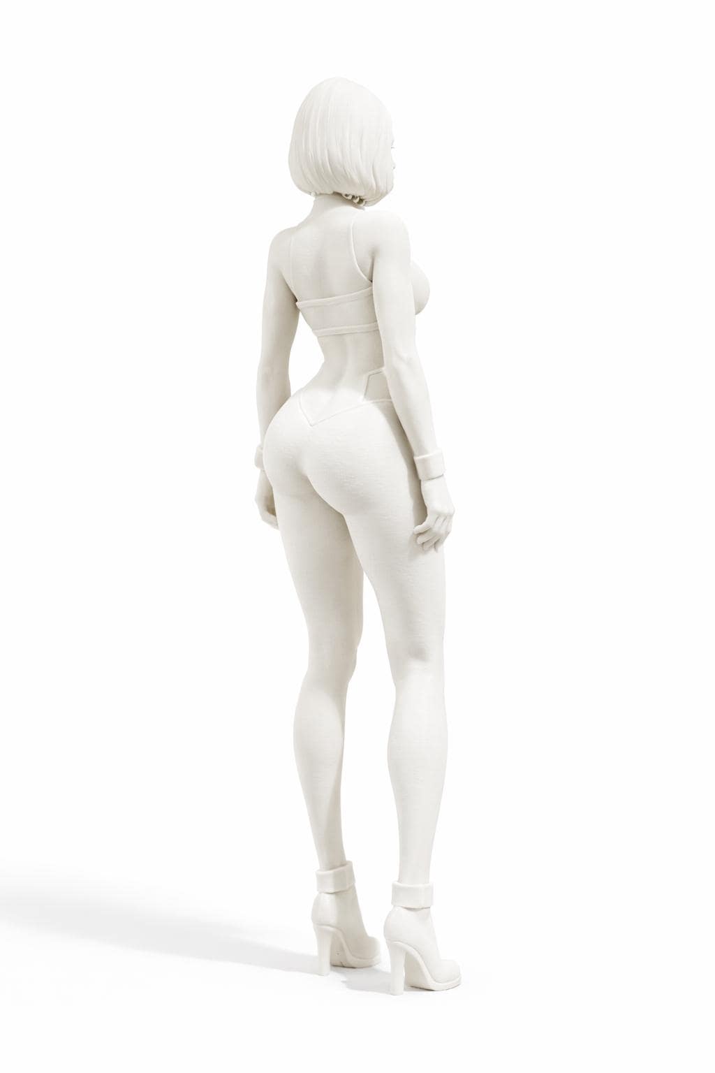 Anime Girl Figurine, Minimalist Sculpture, Desk Decor, Collectible Statue