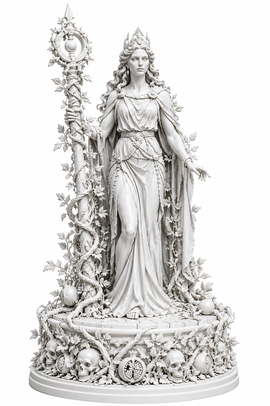 Persephone Statue, Greek Goddess Underworld Queen Sculpture, Gothic Mythology Figurine