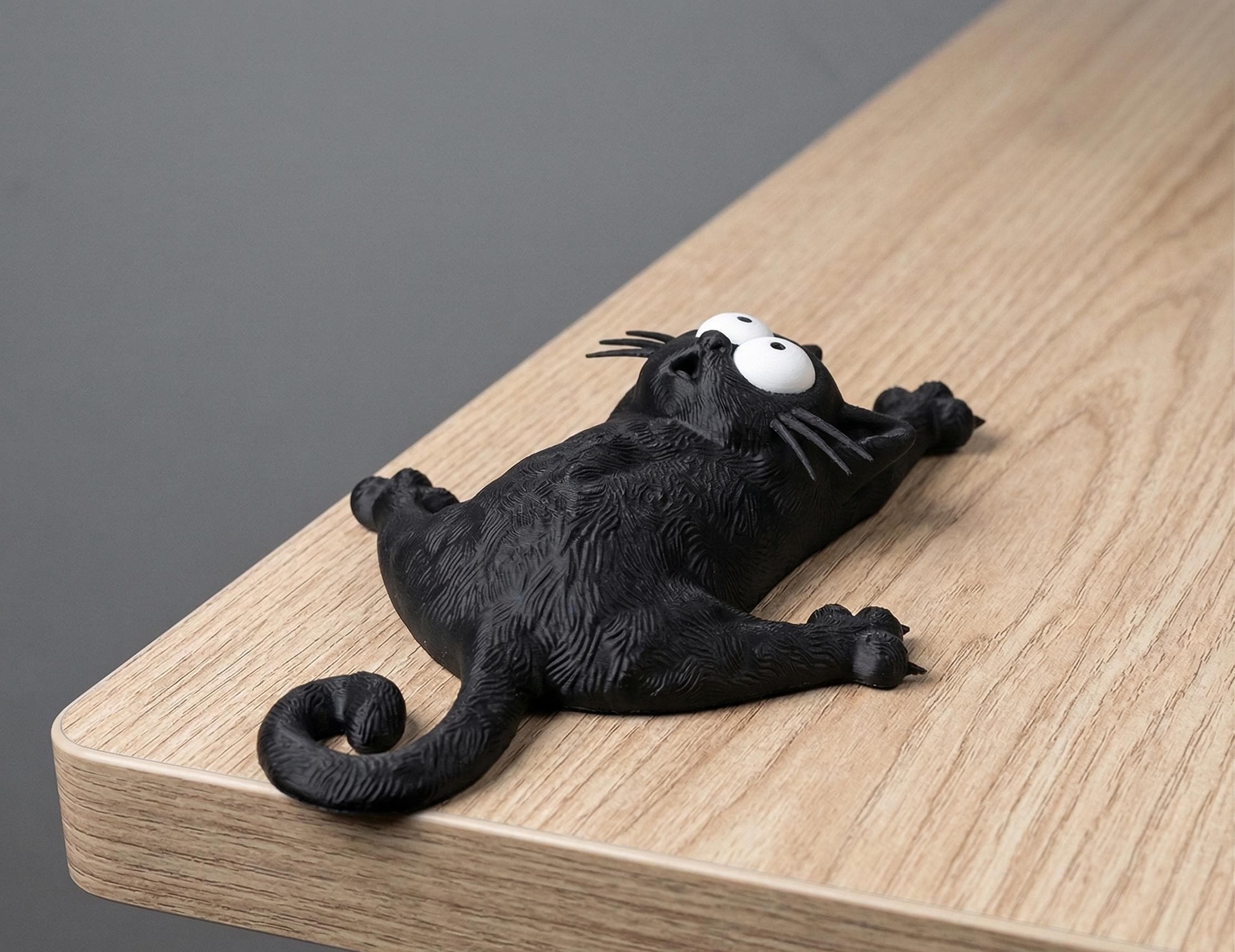 Hanging Black Cat Fridge Magnet – Playful Climbing Decor, Kawaii Kitchen Accessory