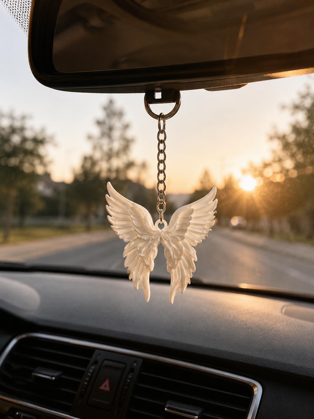 Angel Wing Keychain Set, White Feather Charm, Coquette Bag Accessory
