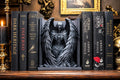 Dark Angel Book Nook, Gothic Fallen Statue, Dark Academia Shelf Decor