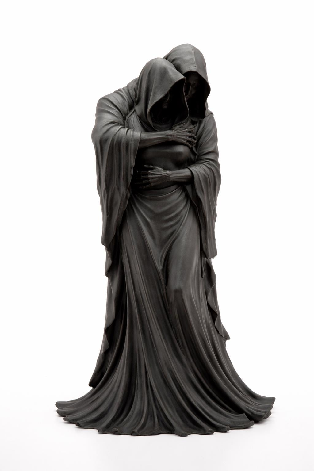 Gothic Couple Sculpture, Grim Reaper Dark Empress Decor, Skeleton Lovers Gift
