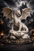 Dragon Statue, Fantasy Gothic Mythical Creature Sculpture