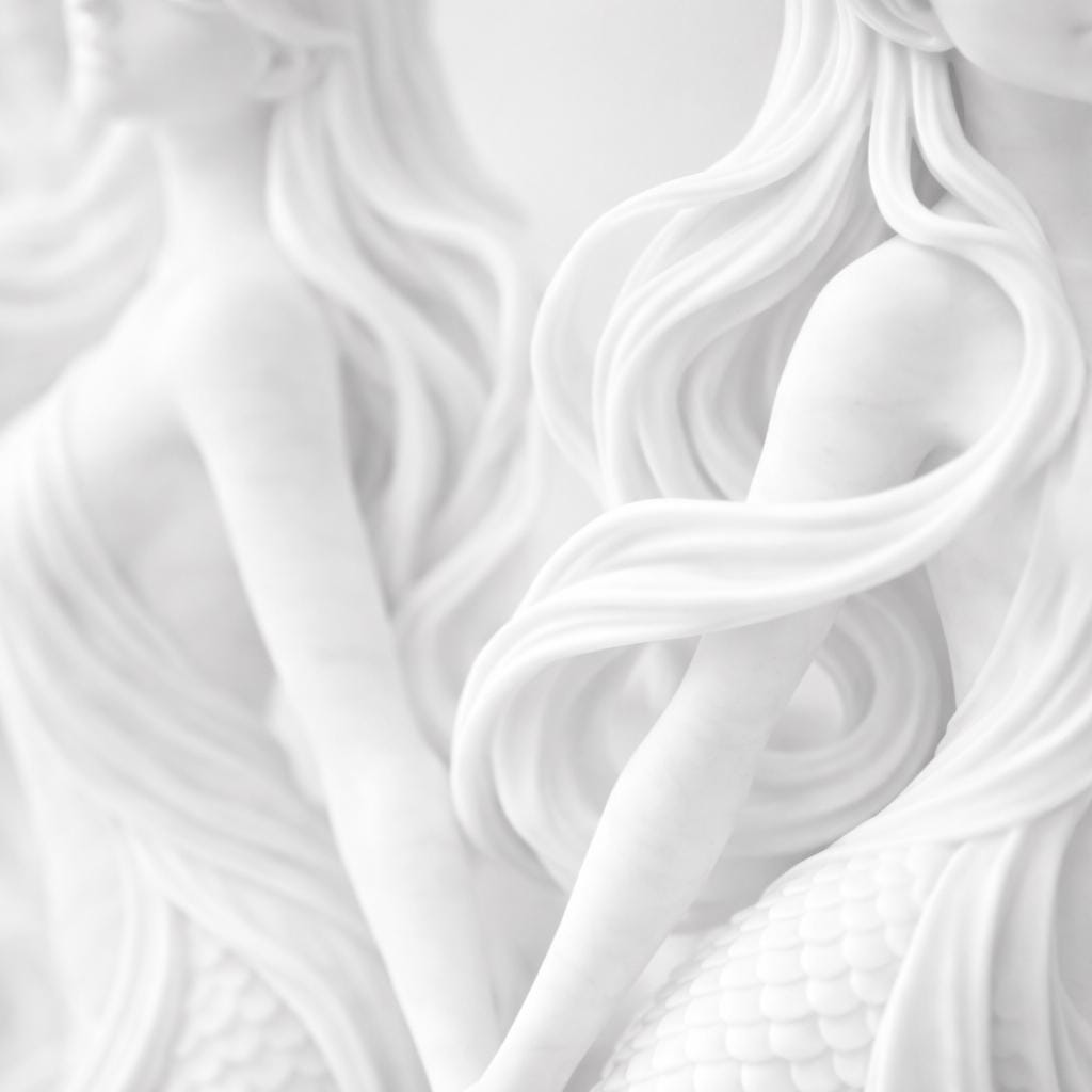 Pisces Zodiac Mermaid Sculpture, Spiritual Decor