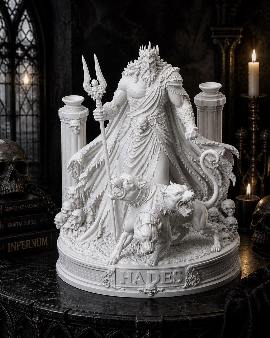 Hades Statue: Greek Mythology Underworld God Sculpture, Gothic Decor