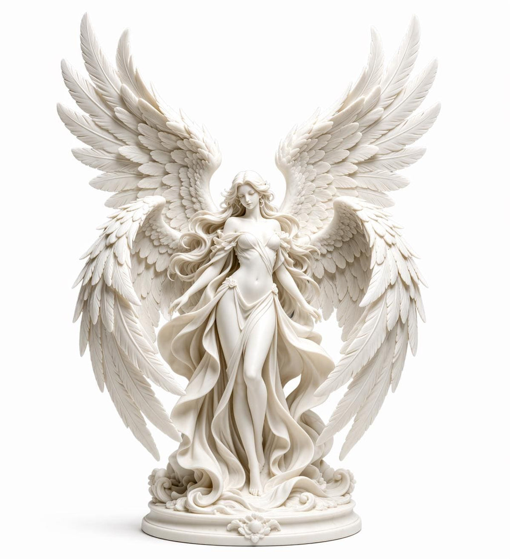 Guardian Archangel Angel Statue, Gothic Meditation Sculpture, Fantasy Spiritual Decor