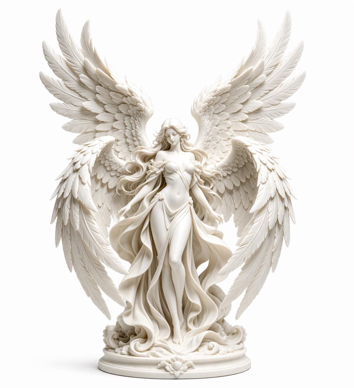 Guardian Archangel Angel Statue, Gothic Meditation Sculpture, Fantasy Spiritual Decor