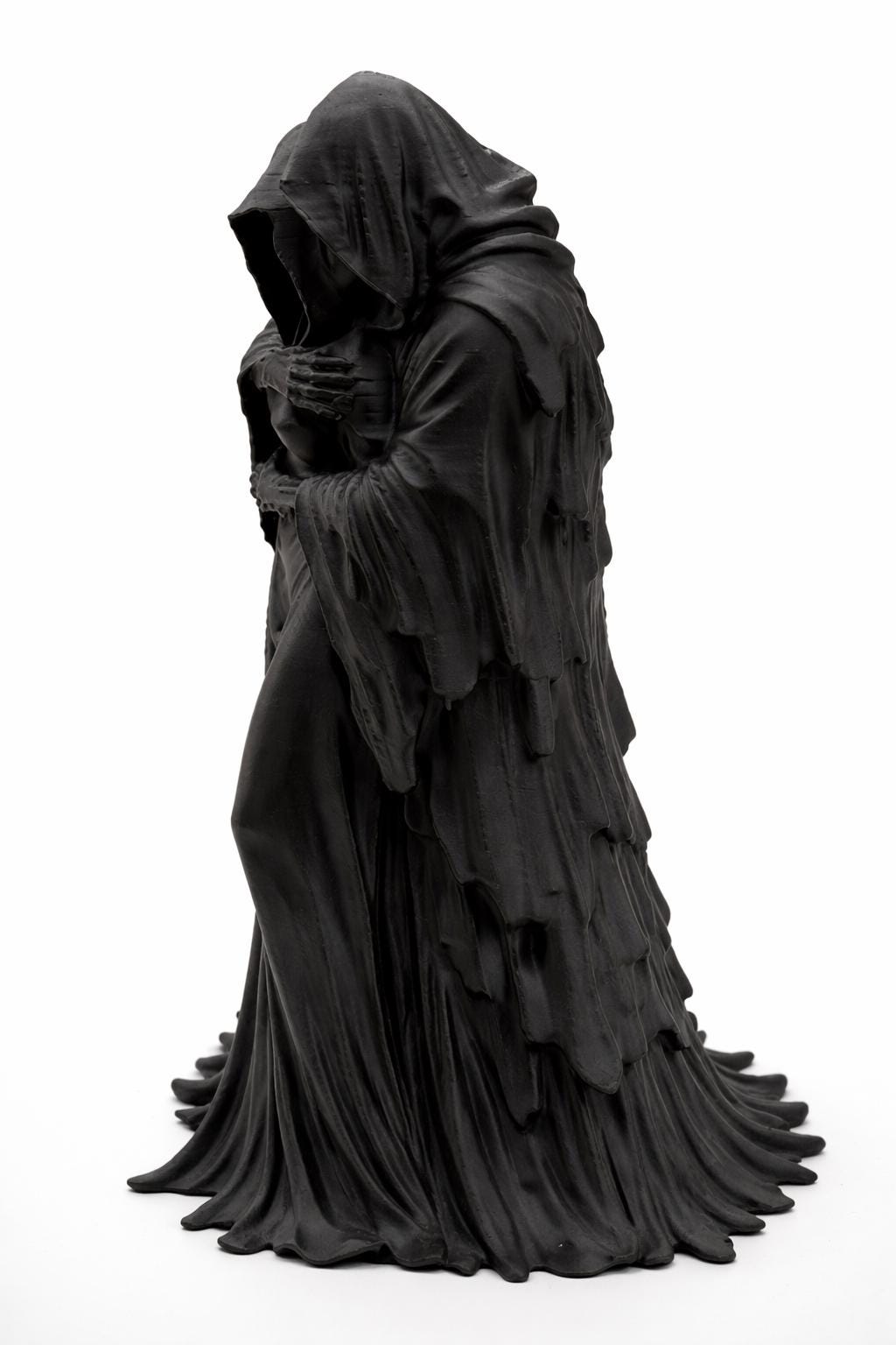 Gothic Couple Sculpture, Grim Reaper Dark Empress Decor, Skeleton Lovers Gift