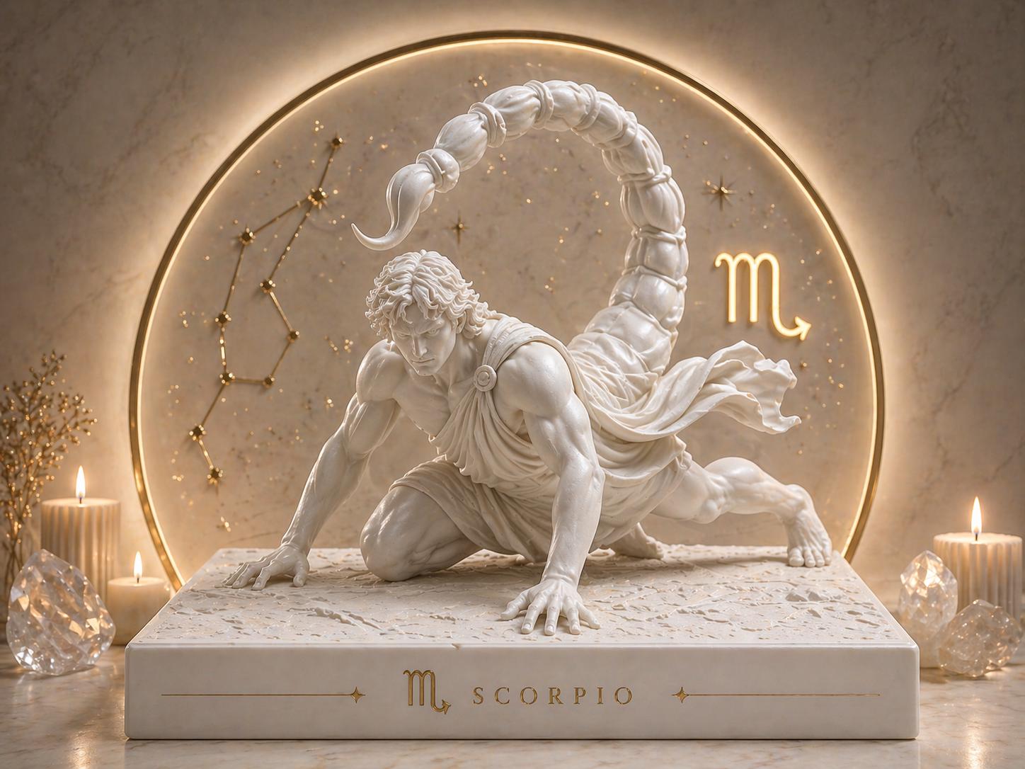 Scorpio Zodiac Sculpture, Mystical Figurine, Gothic Spiritual Art