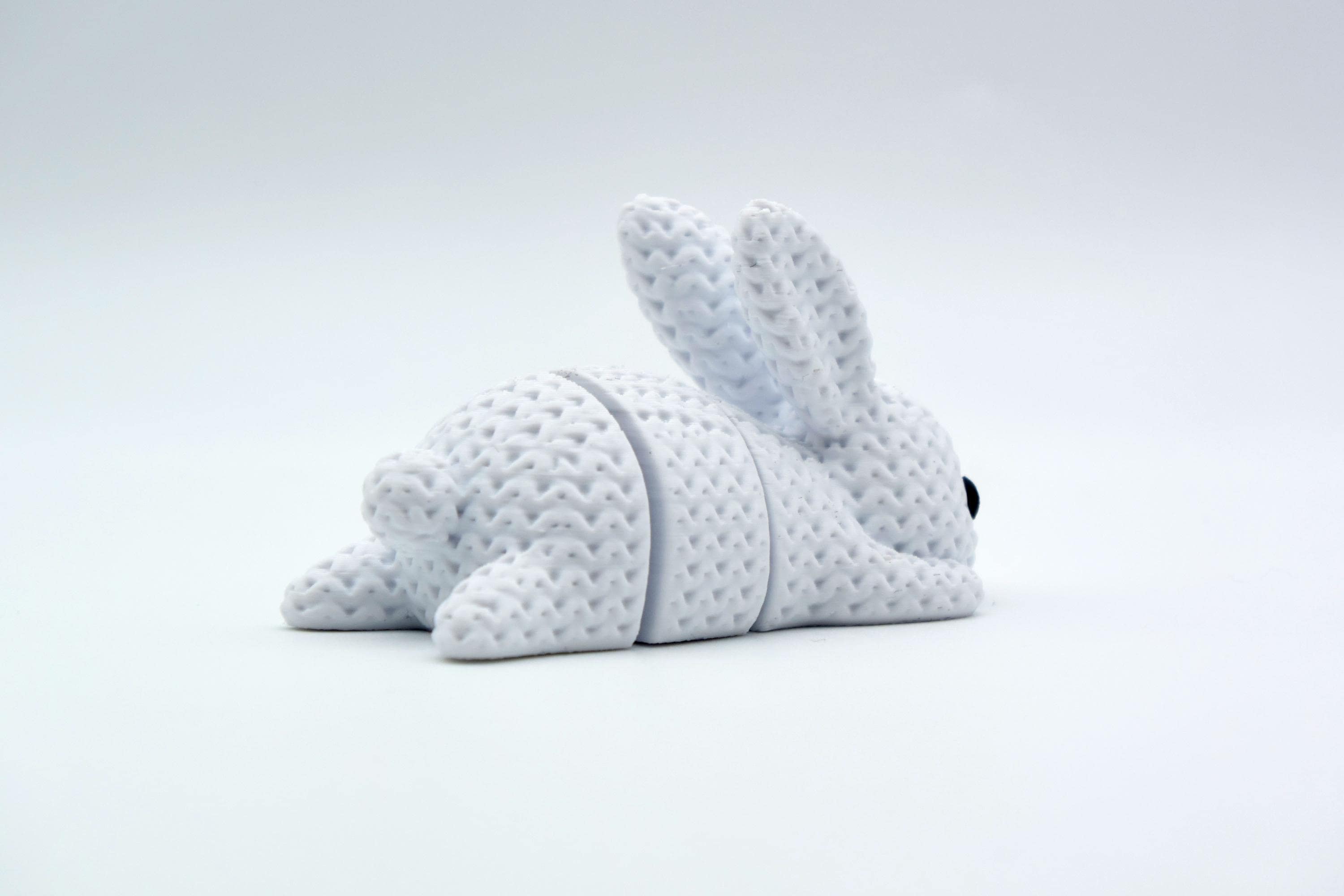 Articulated Bunny Keychain, Minimalist White Rabbit Bag Charm