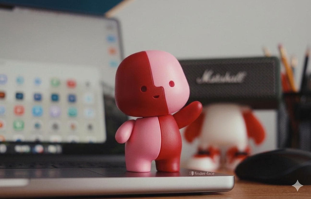 Little Magnet Guy Desk Decor, Minimalist Kawaii Figure, Two-Tone Design