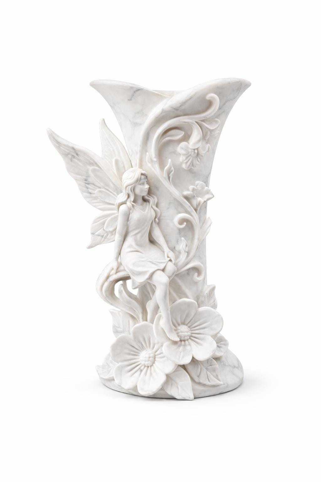 Fairy Sculpture Vase, Floral Fairy Decor, Cottagecore Fantasy Home Accent