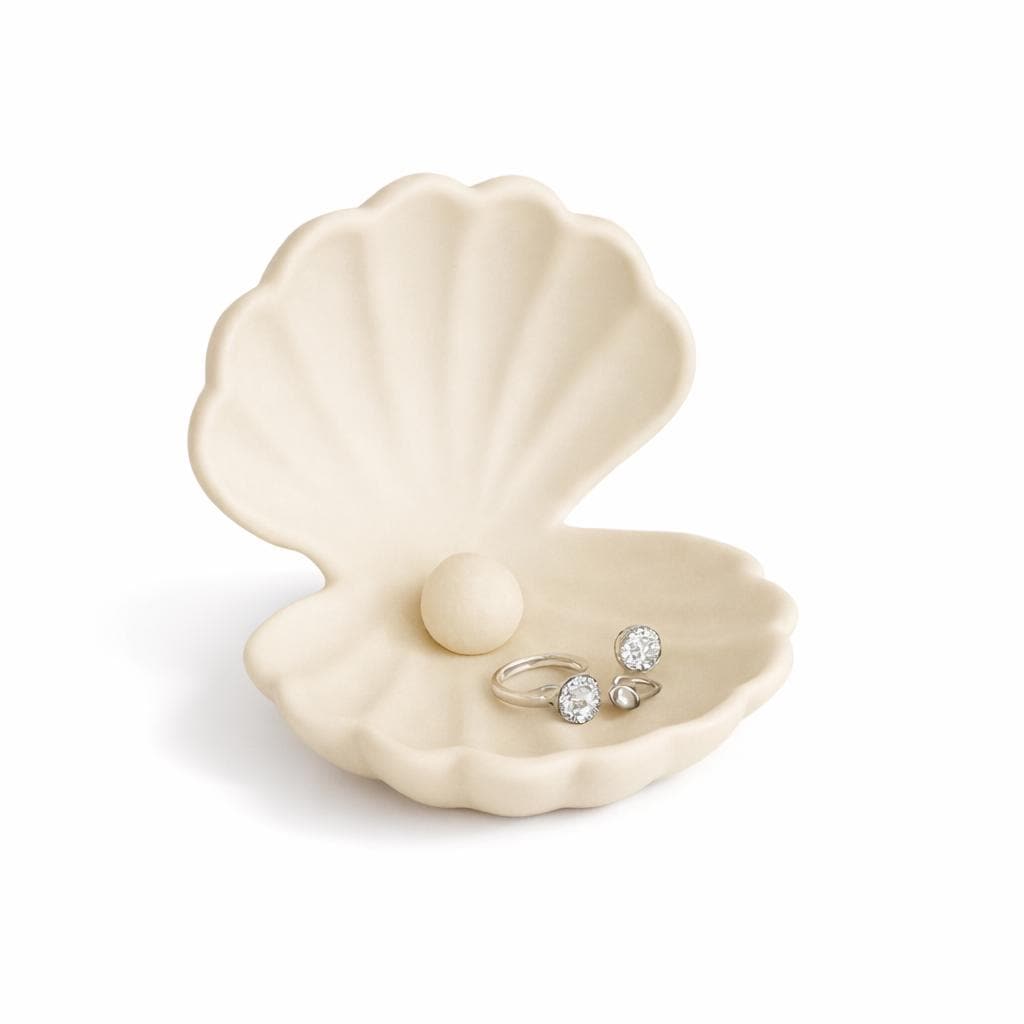 Shell Jewelry Tray, Minimal Ring Holder Dish, Coastal Organizer