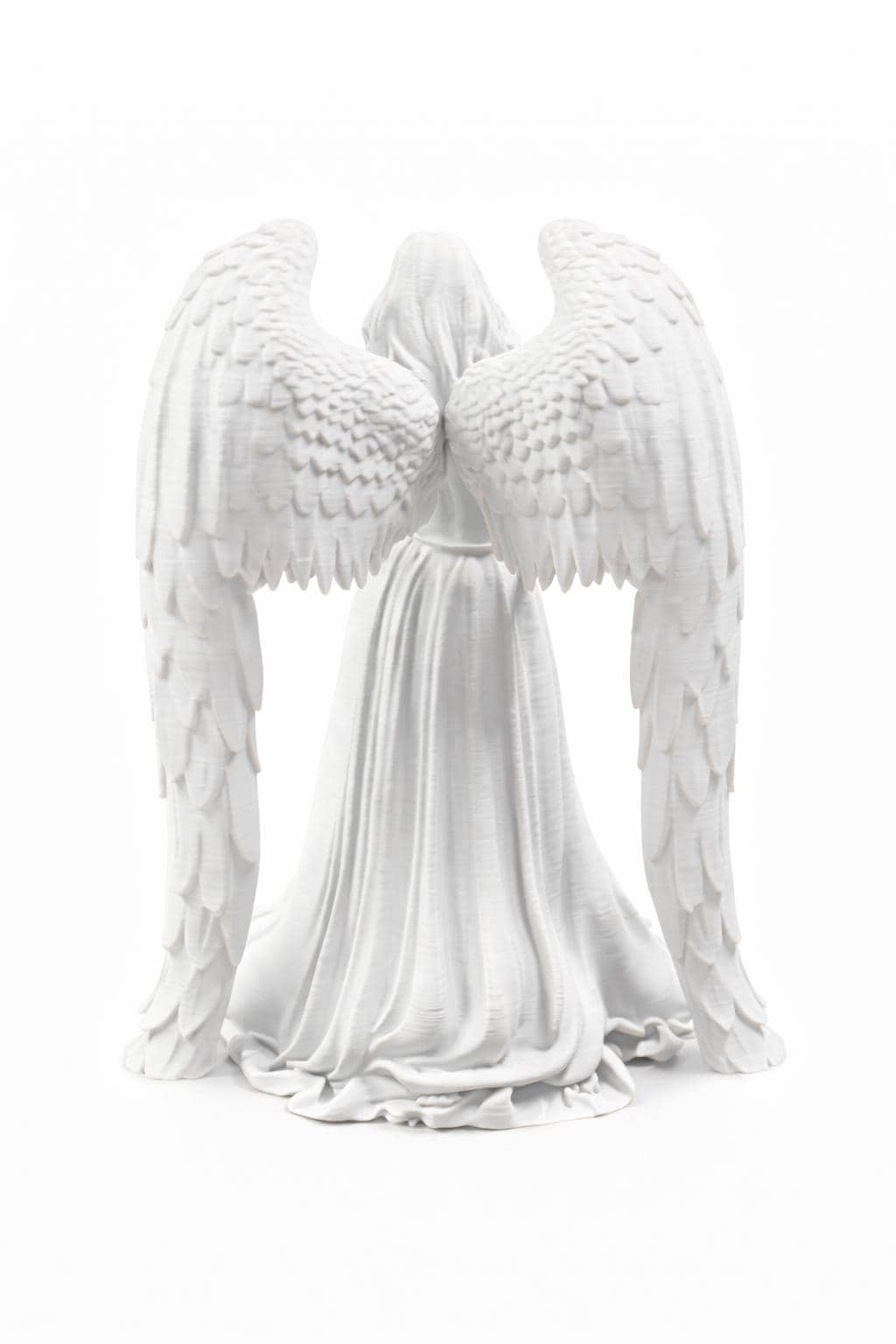 Celestial Seraphina Angel Statue, Gothic White Winged Sculpture, Elegant Home Decor