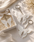 Angel Wing Keychain Set, White Feather Charm, Coquette Bag Accessory