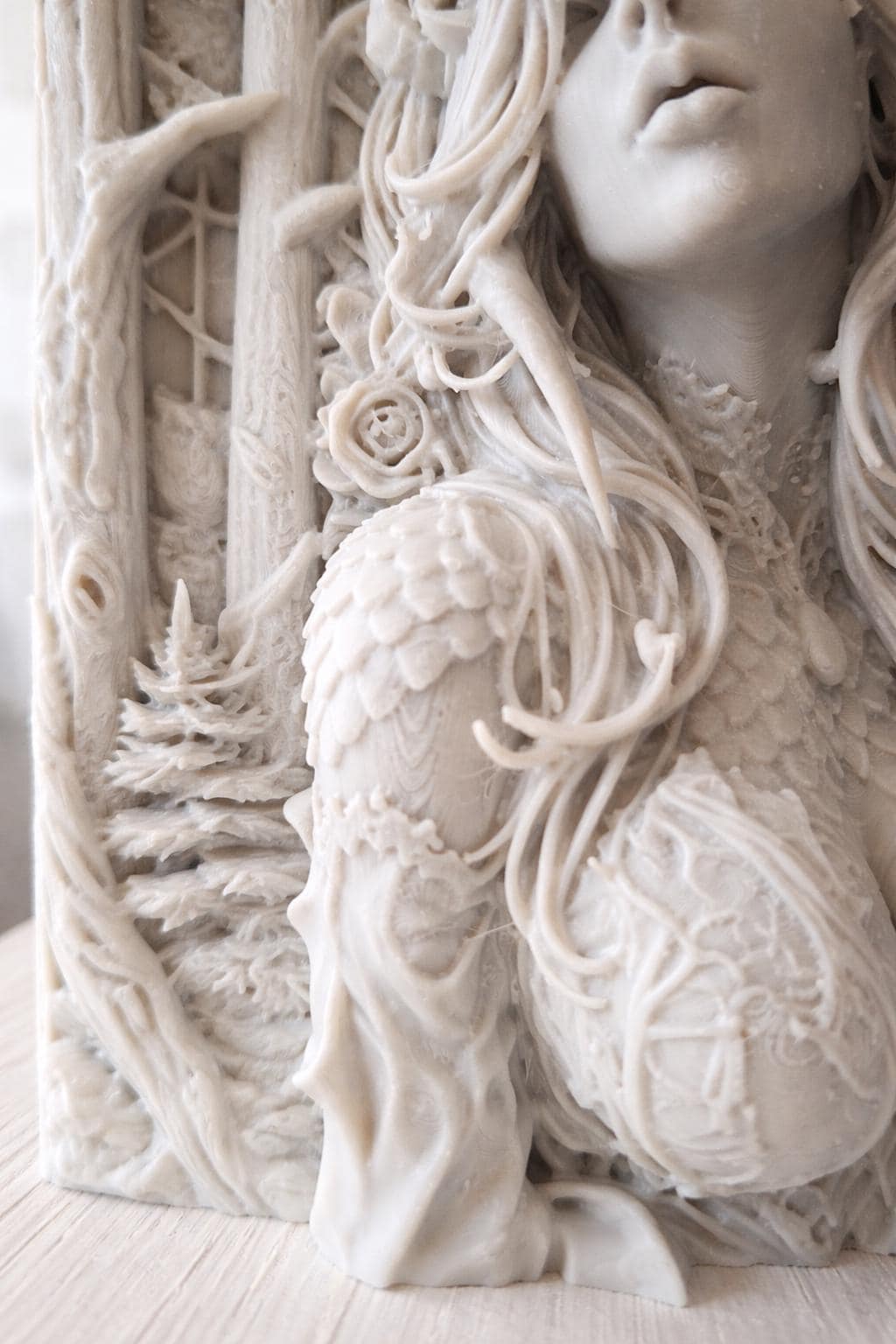 Forest Goddess Sculpture, Mythical Woman Figure, Nature Spirit Statue