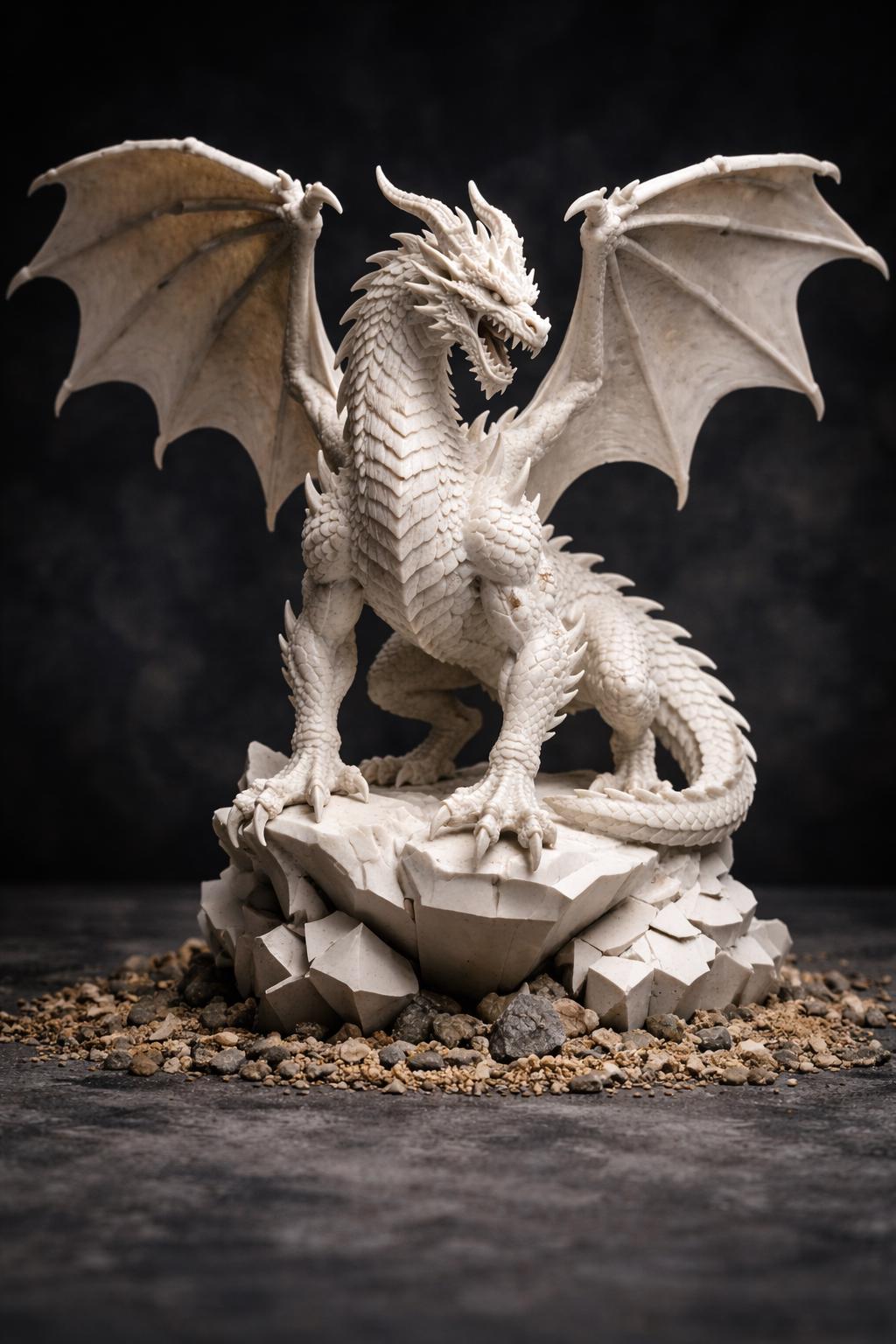 Dragon Statue, Fantasy Gothic Mythical Creature Sculpture