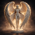 Angel Warrior Figurine, Celestial Guardian Statue, Winged Decor