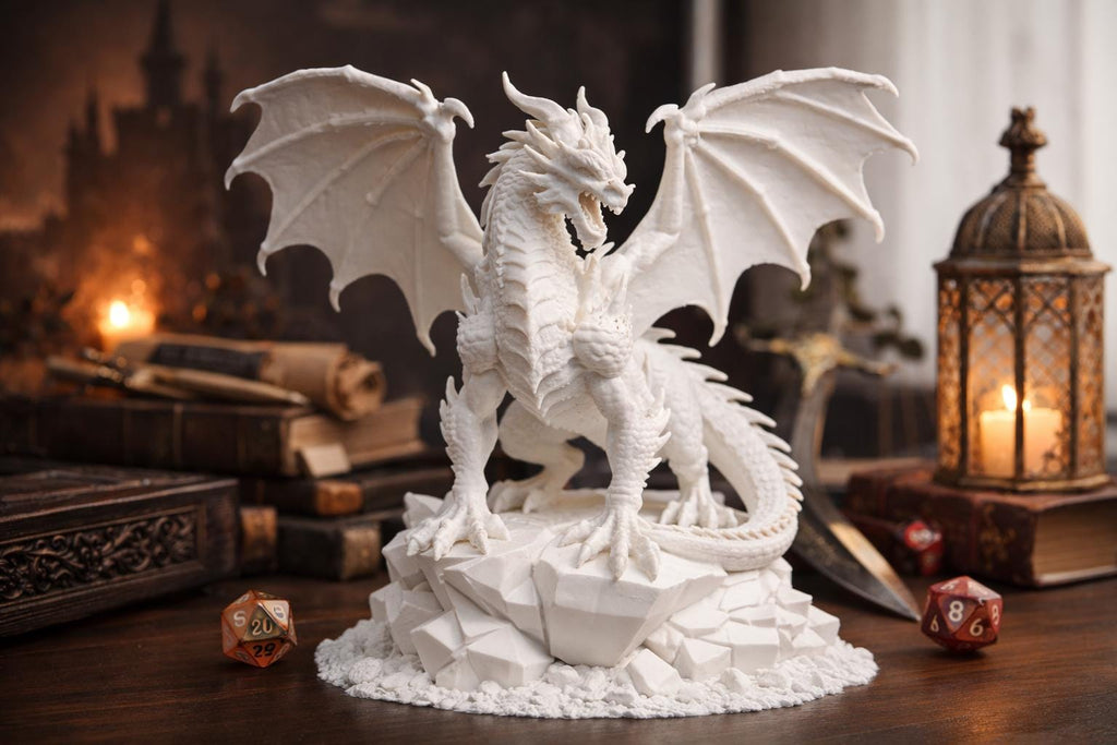 Dragon Statue, Fantasy Gothic Mythical Creature Sculpture