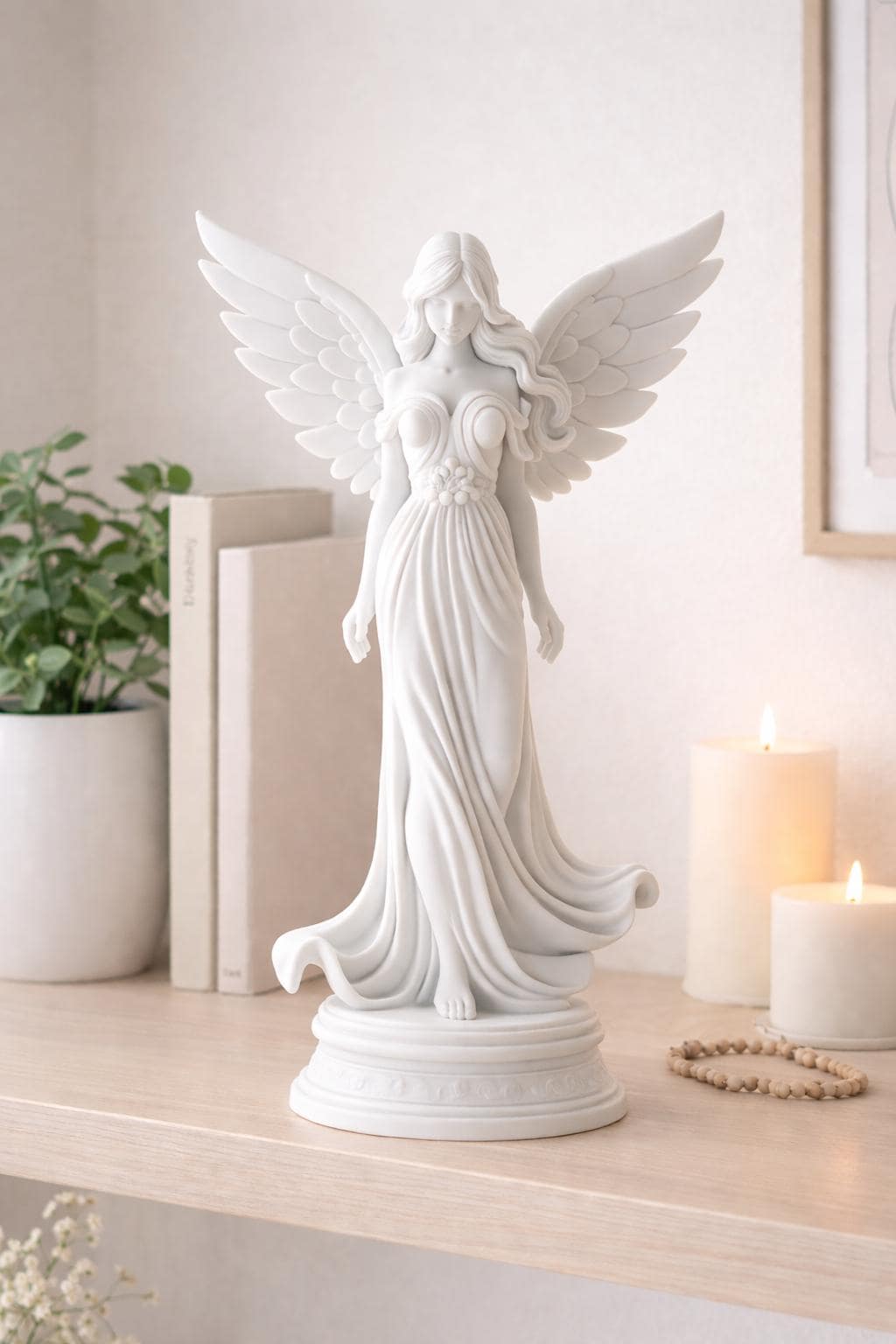 Fairy Angel Statue White Guardian Angel Figurine Spiritual