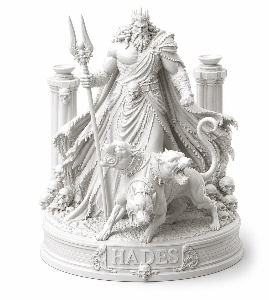 Hades Statue: Greek Mythology Underworld God Sculpture, Gothic Decor
