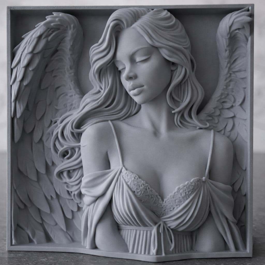 Guardian Angel Relief Sculpture, Serene Angel
