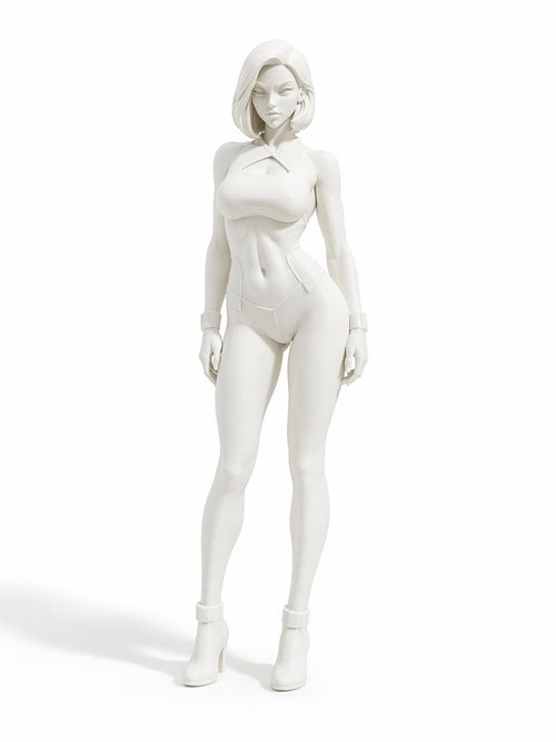 Anime Girl Figurine, Minimalist Sculpture, Desk Decor, Collectible Statue