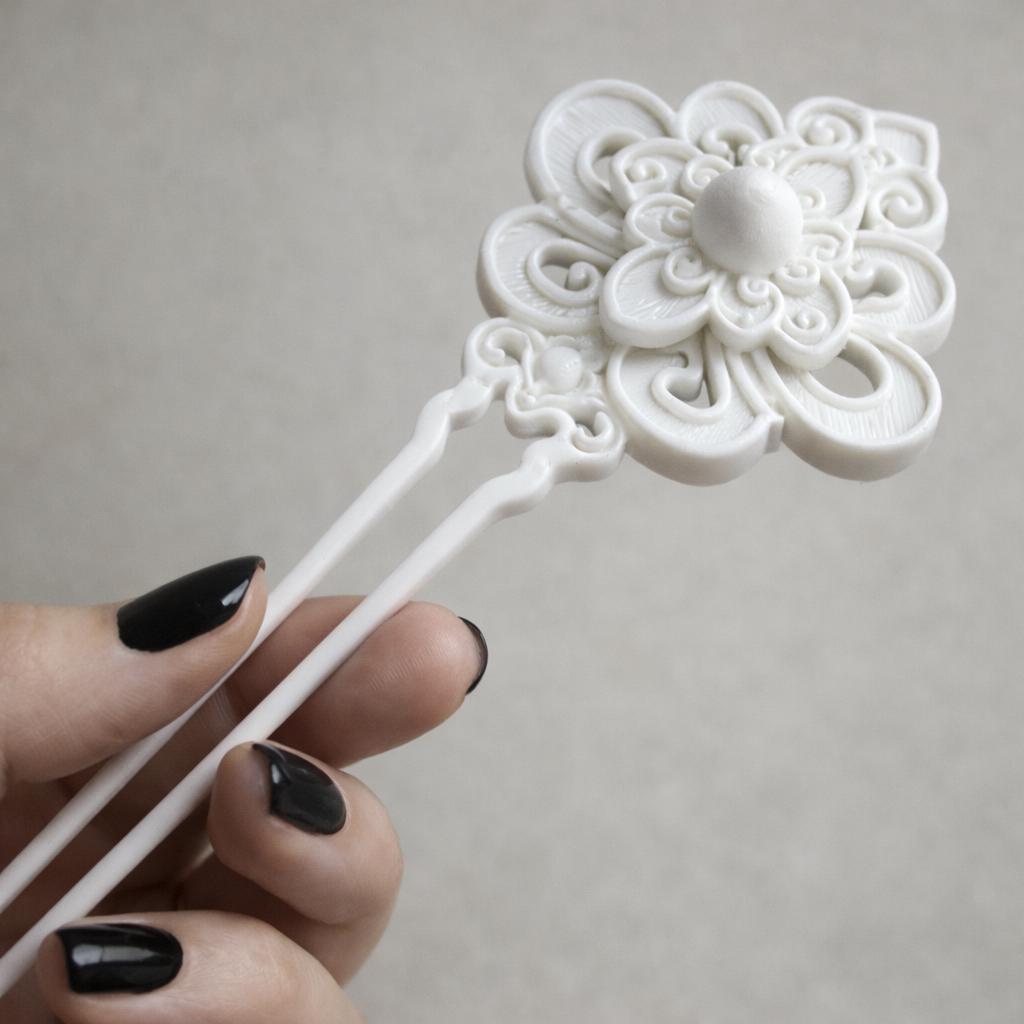 Chinese Hairpin Floral Hair Stick, Elegant Bun Pin, Minimalist Hair Accessory