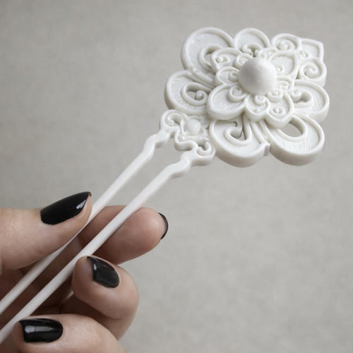 Chinese Hairpin Floral Hair Stick, Elegant Bun Pin, Minimalist Hair Accessory