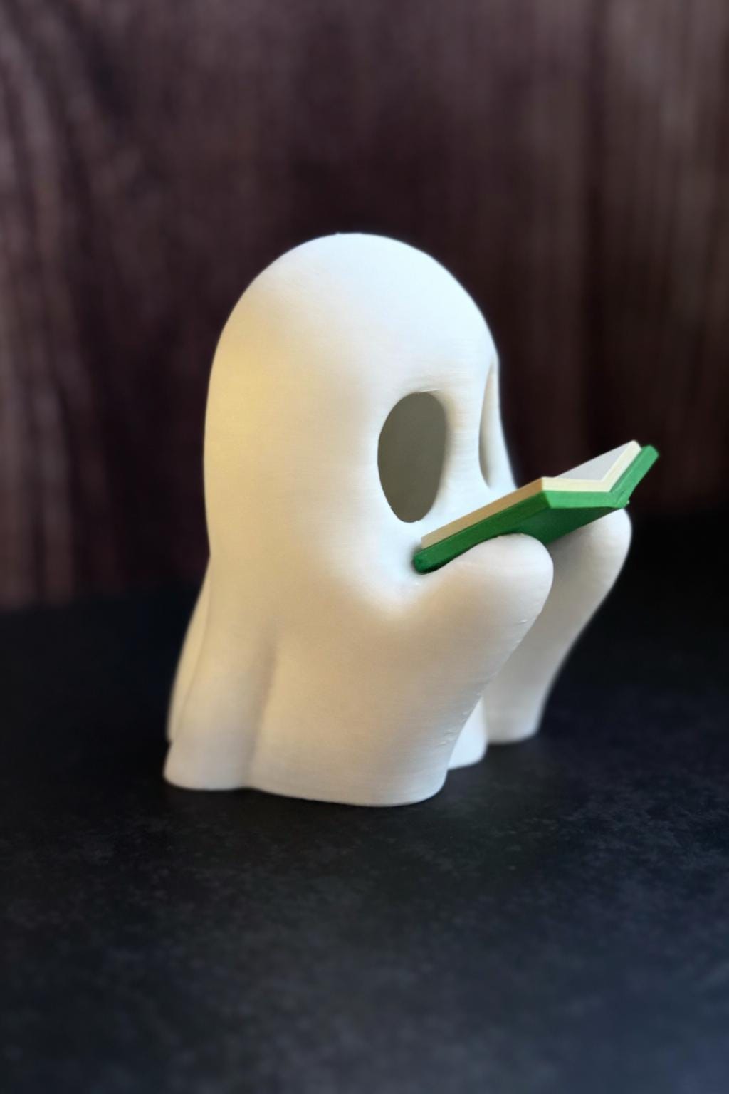 Ghost Tealight Holder, Reading Ghost Lamp, Cozy Halloween Decor, Book Lover Gift