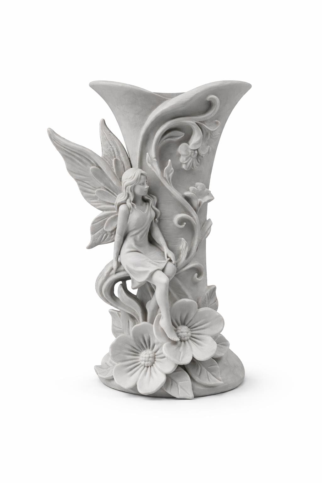 Fairy Sculpture Vase, Floral Fairy Decor, Cottagecore Fantasy Home Accent
