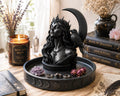 Gothic Moon Goddess Raven Tray, Witchy Jewelry Dish, Celestial Altar Organizer