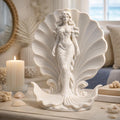 Mermaid Seashell Sculpture, Ocean Inspired Goddess Figure, Coastal Home Decor