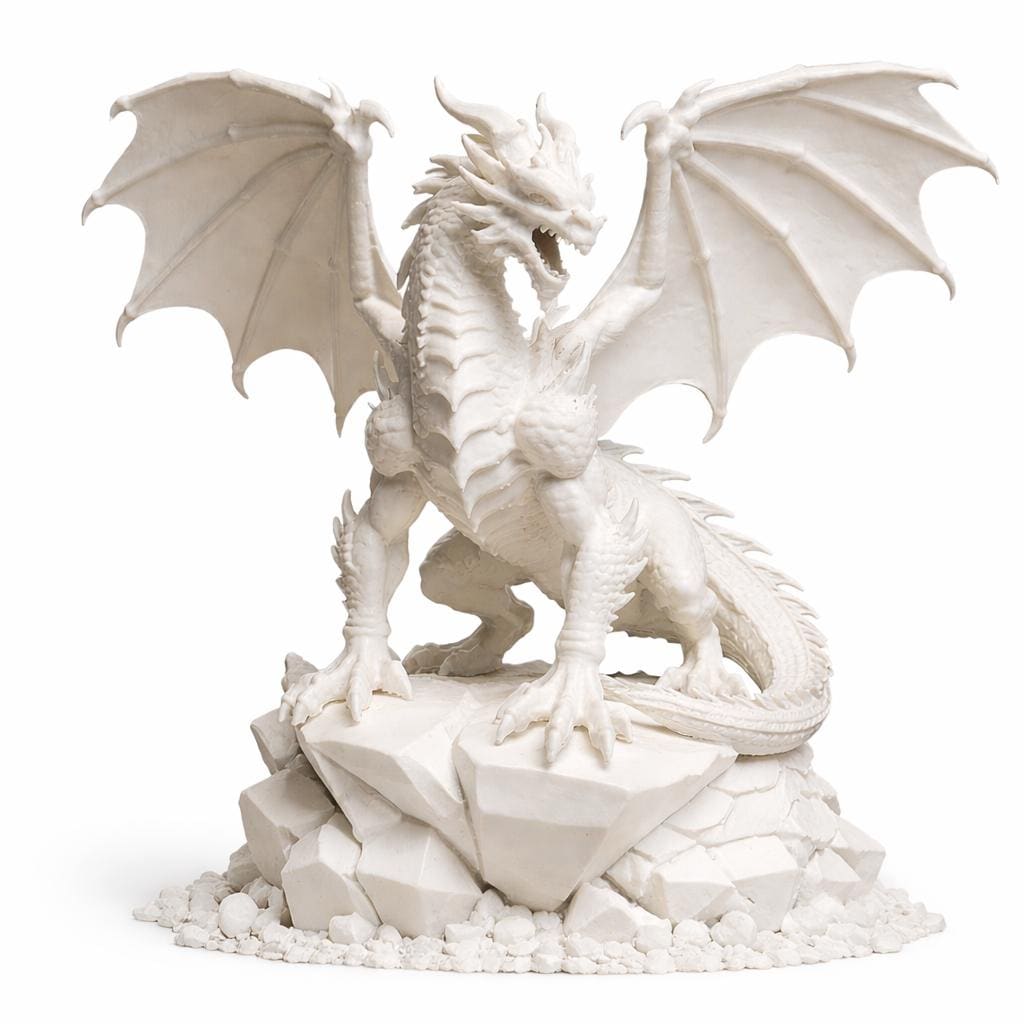 Dragon Statue, Fantasy Gothic Mythical Creature Sculpture