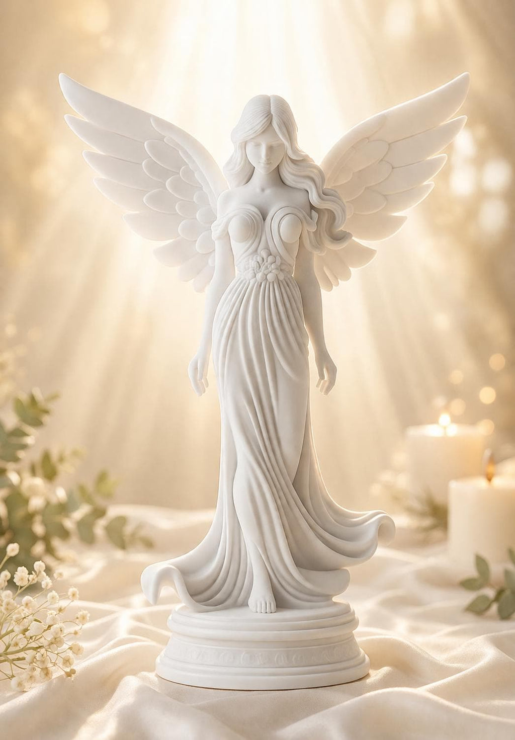 Fairy Angel Statue White Guardian Angel Figurine Spiritual