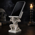 Atlas Phone Holder Sculpture, Greek Mythology Stand, Minimalist White Desk Decor