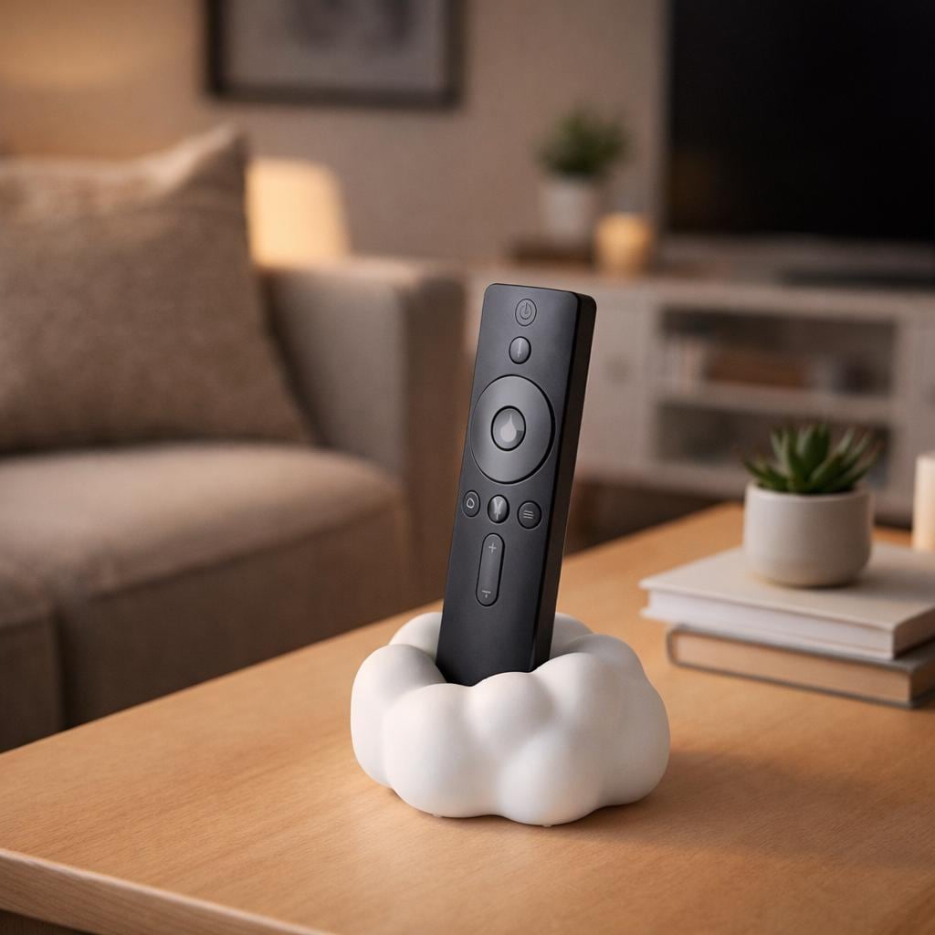 Cloud Remote Holder, Minimalist Desk Decor, TV Remote Organizer, Modern Living Room Storage