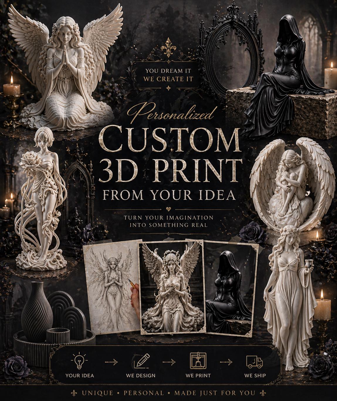 Custom 3D Print From Your Idea, Personalized Figurine & Decor, Turn Your Imagination Into Reality