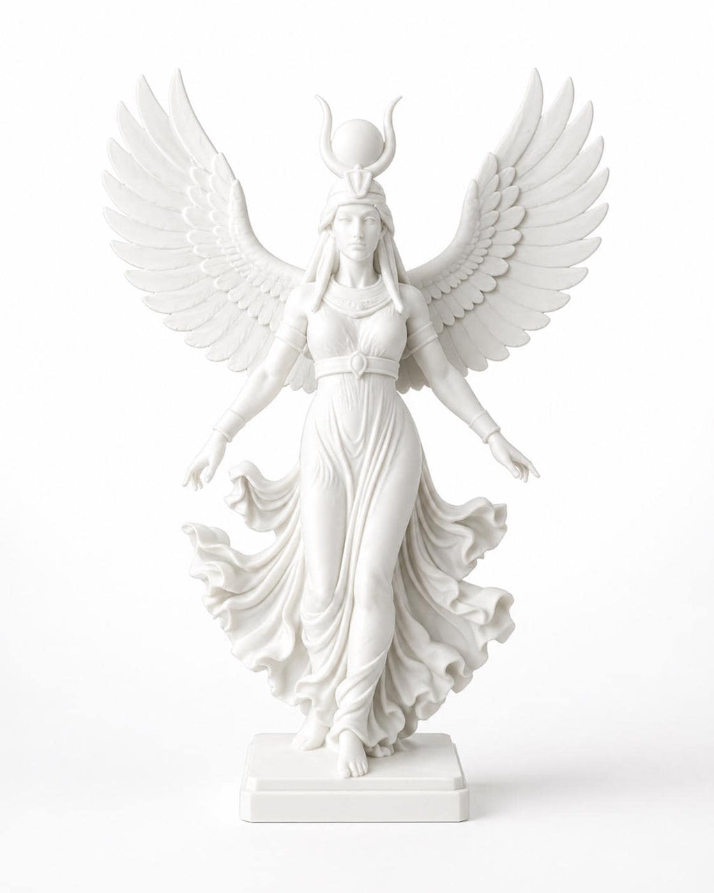 Goddess Statue Home Decor, Egyptian Goddess Isis Statue, White Sculpture, Bookshelf Decor, Mythology Inspired Gift, Altar Decor