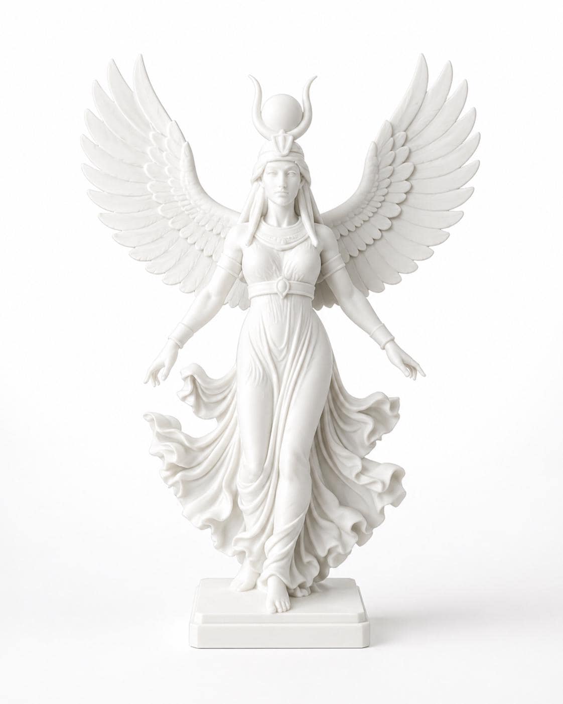 Goddess Statue Home Decor, Egyptian Goddess Isis Statue, White Sculpture, Bookshelf Decor, Mythology Inspired Gift, Altar Decor