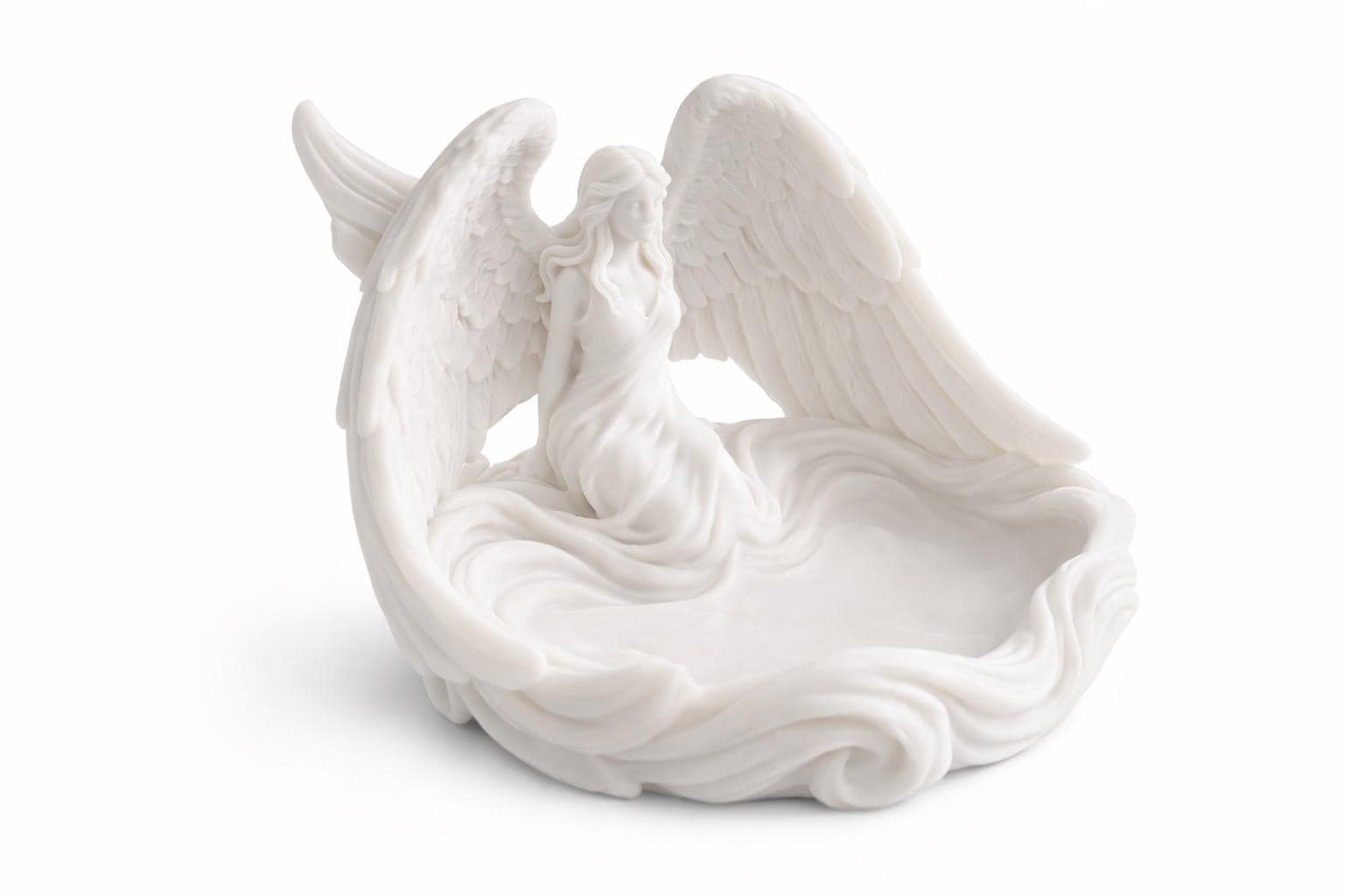Angel Jewelry Holder Dish, Cottagecore Ring Trinket Tray, Serene Organizer