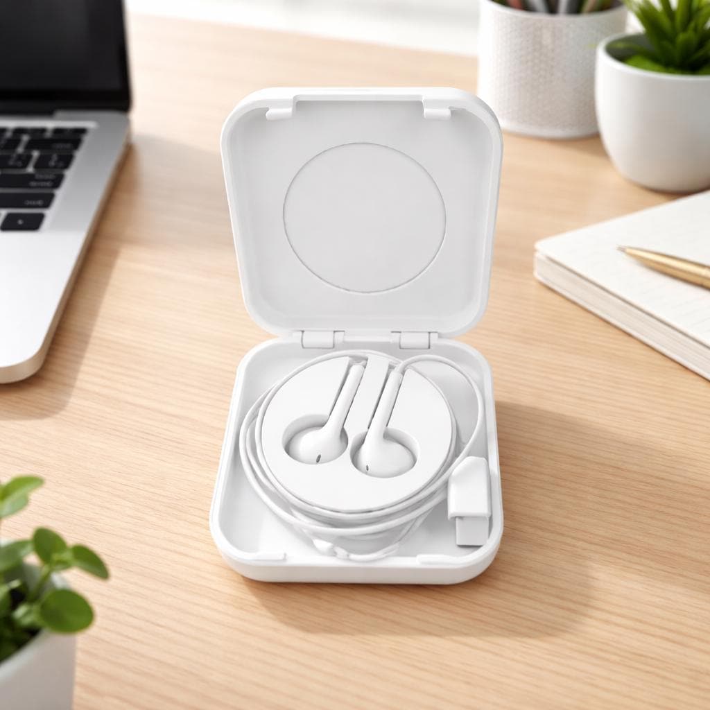 Compact Earpod Case, Tangle-Free Wired Earphone Holder, Travel Organizer